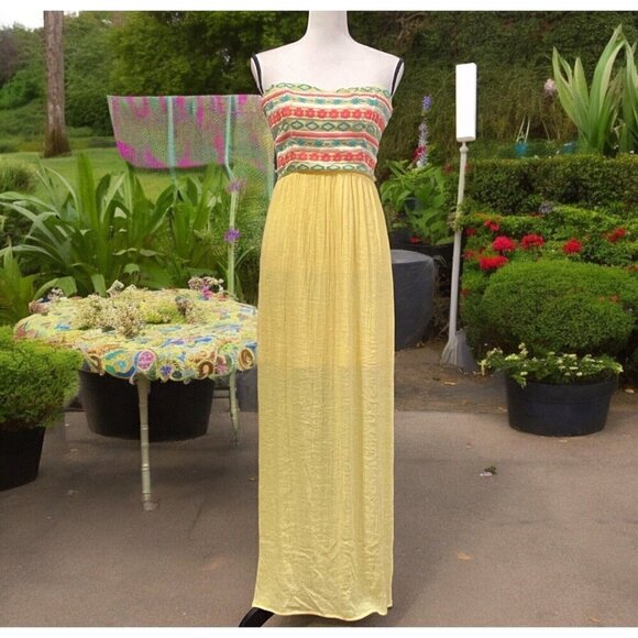 As You Wish Womens Tube Dress Size S Yellow Lined Zipper - Picture 3 of 12